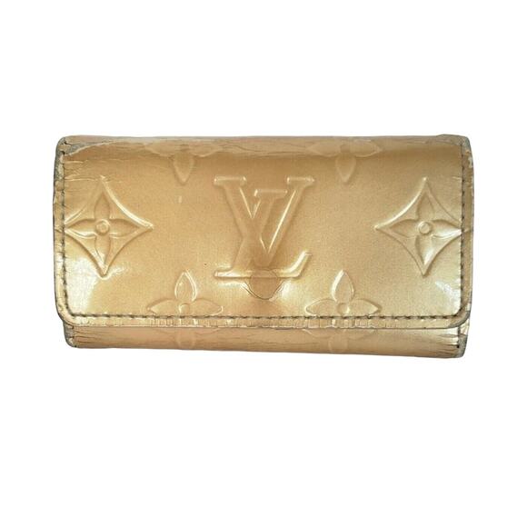 Louis Vuitton Vernis Key Case Holder Yellow 4 Hooks Monogram Luxury Vintage - Picture 12 of 12